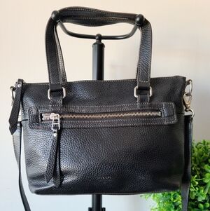 Fossil Black Leather Crossbody Handbag
